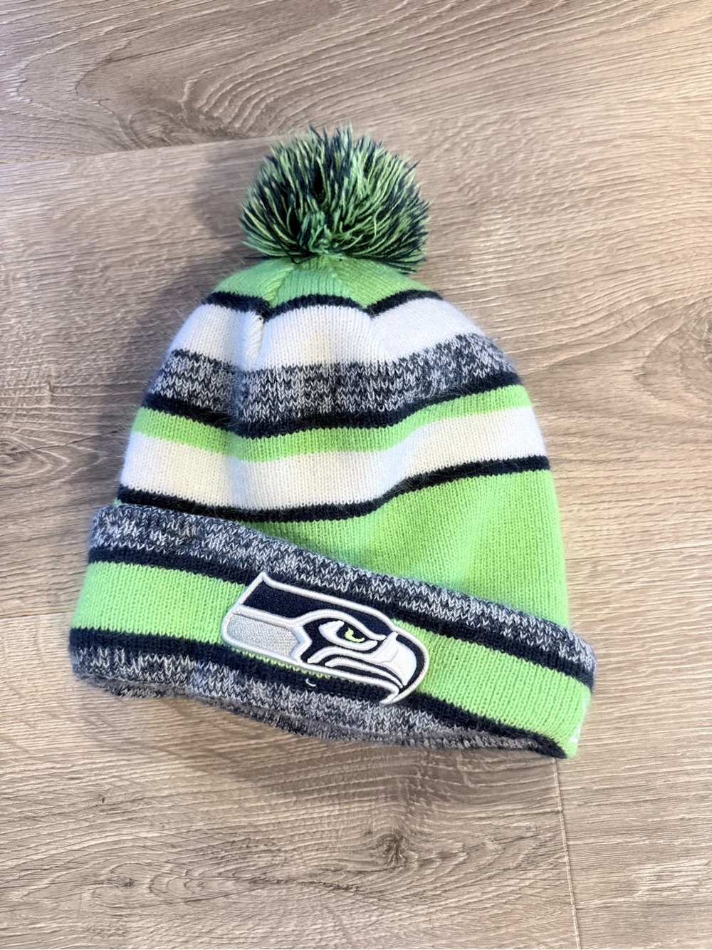 Seattle Seahawks Green and Gray Knit Beanie